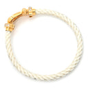 フレッド FRED フォース10 LM フルダイヤ イエローゴールド×ホワイト K18YG ダイヤモンド ステンレスケーブル メタル ＃16 ブレスレット 白 ダイヤモンド