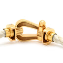 フレッド FRED フォース10 LM フルダイヤ イエローゴールド×ホワイト K18YG ダイヤモンド ステンレスケーブル メタル ＃16 ブレスレット 白 ダイヤモンド