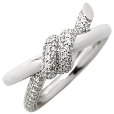 ティファニー Tiffany & Co ノット ダブル ロウ ダイヤリング ホワイトゴールド K18WG ダイヤモンド リング 指輪 18K 750AU 11号