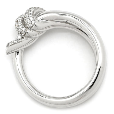 ティファニー Tiffany & Co ノット ダブル ロウ ダイヤリング ホワイトゴールド K18WG ダイヤモンド リング 指輪 18K 750AU 11号