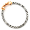 フレッド FRED フォース10 ブレスレット LM シルバーXピンクゴールド K18PG GP ステンレスケーブル ＃16 ブレスレット