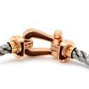 フレッド FRED フォース10 ブレスレット LM シルバーXピンクゴールド K18PG GP ステンレスケーブル ＃16 ブレスレット