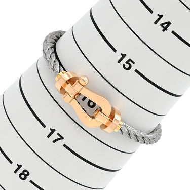 フレッド FRED フォース10 ブレスレット LM シルバーXピンクゴールド K18PG GP ステンレスケーブル ＃16 ブレスレット