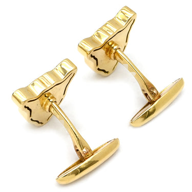 カレライカレラ Carrera y Carrera イエローゴールド K18YG カフス Au750 18K カフリンクス カフスボタン ヒョウモチーフ 豹