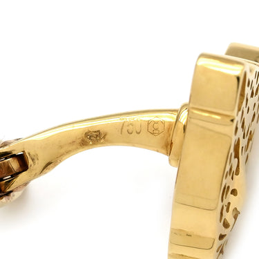 カレライカレラ Carrera y Carrera イエローゴールド K18YG カフス Au750 18K カフリンクス カフスボタン ヒョウモチーフ 豹