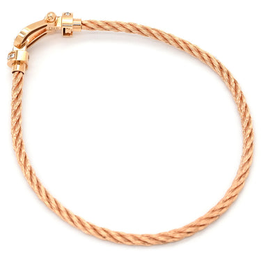 フレッド FRED フォース10 ハーフ ダイヤモンド ピンクゴールド K18PG ダイヤモンド ブレスレット Au750 18K 18金 ミディアム