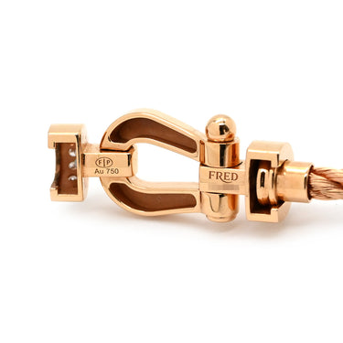 フレッド FRED フォース10 ハーフ ダイヤモンド ピンクゴールド K18PG ダイヤモンド ブレスレット Au750 18K 18金 ミディアム