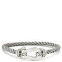 フレッド FRED フォース10 LM ハーフダイヤ ホワイトゴールド×シルバー K18WG ダイヤモンド ステンレスケーブル メタル ＃17 ブレスレット グレー ダイヤモンド