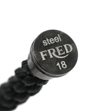 フレッド FRED フォース10 LM ハーフダイヤ ホワイトゴールド×シルバー K18WG ダイヤモンド ステンレスケーブル メタル ＃17 ブレスレット グレー ダイヤモンド