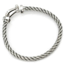 フレッド FRED フォース10 LM ハーフダイヤ ホワイトゴールド×シルバー K18WG ダイヤモンド ステンレスケーブル メタル ＃17 ブレスレット グレー ダイヤモンド