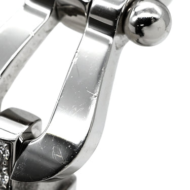 フレッド FRED フォース10 LM ハーフダイヤ ホワイトゴールド×シルバー K18WG ダイヤモンド ステンレスケーブル メタル ＃17 ブレスレット グレー ダイヤモンド