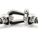 フレッド FRED フォース10 LM ハーフダイヤ ホワイトゴールド×シルバー K18WG ダイヤモンド ステンレスケーブル メタル ＃17 ブレスレット グレー ダイヤモンド