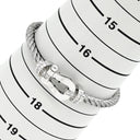 フレッド FRED フォース10 LM ハーフダイヤ ホワイトゴールド×シルバー K18WG ダイヤモンド ステンレスケーブル メタル ＃17 ブレスレット グレー ダイヤモンド