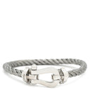 フレッド FRED フォース10 ラージモデル シルバー×ホワイトゴールド K18WG ステンレスケーブル ブレスレット Au750 18K 18金 ステンレスケーブル