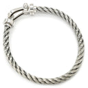 フレッド FRED フォース10 ラージモデル シルバー×ホワイトゴールド K18WG ステンレスケーブル ブレスレット Au750 18K 18金 ステンレスケーブル