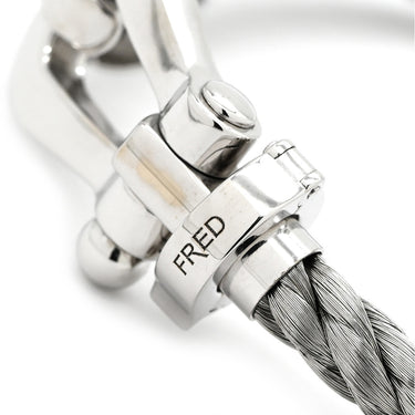 フレッド FRED フォース10 ラージモデル シルバー×ホワイトゴールド K18WG ステンレスケーブル ブレスレット Au750 18K 18金 ステンレスケーブル