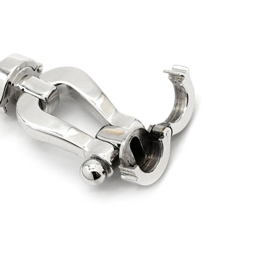 フレッド FRED フォース10 ラージモデル シルバー×ホワイトゴールド K18WG ステンレスケーブル ブレスレット Au750 18K 18金 ステンレスケーブル