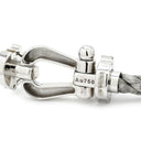 フレッド FRED フォース10 ラージモデル シルバー×ホワイトゴールド K18WG ステンレスケーブル ブレスレット Au750 18K 18金 ステンレスケーブル