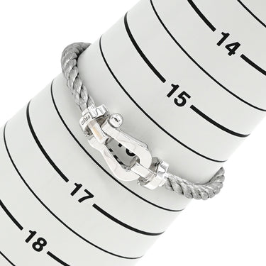 フレッド FRED フォース10 ラージモデル シルバー×ホワイトゴールド K18WG ステンレスケーブル ブレスレット Au750 18K 18金 ステンレスケーブル