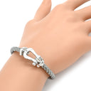 フレッド FRED フォース10 ラージモデル シルバー×ホワイトゴールド K18WG ステンレスケーブル ブレスレット Au750 18K 18金 ステンレスケーブル