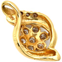 ノンブランド NON BRAND パヴェダイヤ イエローゴールド K18YG ダイヤモンド ペンダントトップ ネックレストップ フラワーモチーフ