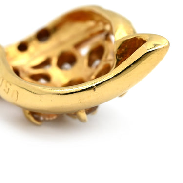 ノンブランド NON BRAND パヴェダイヤ イエローゴールド K18YG ダイヤモンド ペンダントトップ ネックレストップ フラワーモチーフ