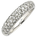 ノンブランド NON BRAND パヴェリング プラチナシルバー Pt900 ダイヤモンド リング 指輪 3連ダイヤ 15号