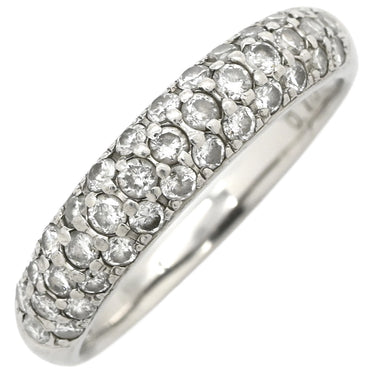 ノンブランド NON BRAND パヴェリング プラチナシルバー Pt900 ダイヤモンド リング 指輪 3連ダイヤ 15号