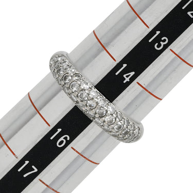 ノンブランド NON BRAND パヴェリング プラチナシルバー Pt900 ダイヤモンド リング 指輪 3連ダイヤ 15号