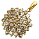 ノンブランド NON BRAND パヴェダイヤ イエローゴールド K18YG ダイヤモンド ペンダントトップ フラワー ネックレストップ