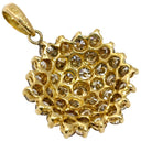 ノンブランド NON BRAND パヴェダイヤ イエローゴールド K18YG ダイヤモンド ペンダントトップ フラワー ネックレストップ