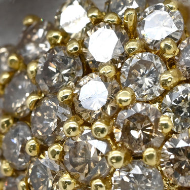 ノンブランド NON BRAND パヴェダイヤ イエローゴールド K18YG ダイヤモンド ペンダントトップ フラワー ネックレストップ