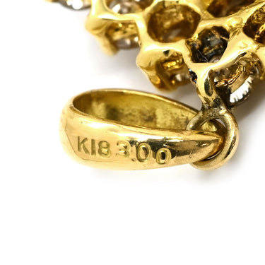 ノンブランド NON BRAND パヴェダイヤ イエローゴールド K18YG ダイヤモンド ペンダントトップ フラワー ネックレストップ