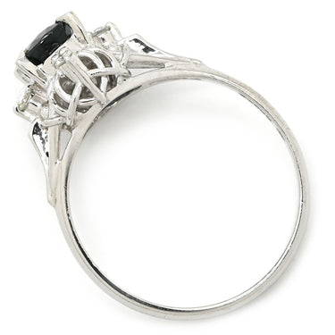 ノンブランド NON BRAND ブルーサファイア ダイヤリング プラチナシルバー Pt850 サファイア ダイヤモンド リング 指輪 青 11.5号