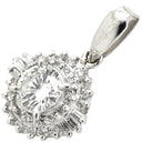 ノンブランド NON BRAND プラチナシルバー Pt900 ダイヤモンド ペンダントトップ プラチナム ペンダントヘッド センターダイヤ パヴェ メレダイヤ