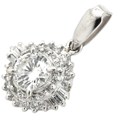 ノンブランド NON BRAND プラチナシルバー Pt900 ダイヤモンド ペンダントトップ プラチナム ペンダントヘッド センターダイヤ パヴェ メレダイヤ