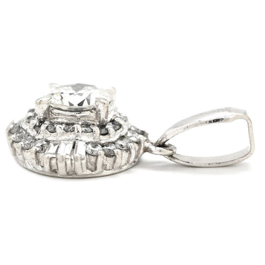 ノンブランド NON BRAND プラチナシルバー Pt900 ダイヤモンド ペンダントトップ プラチナム ペンダントヘッド センターダイヤ パヴェ メレダイヤ