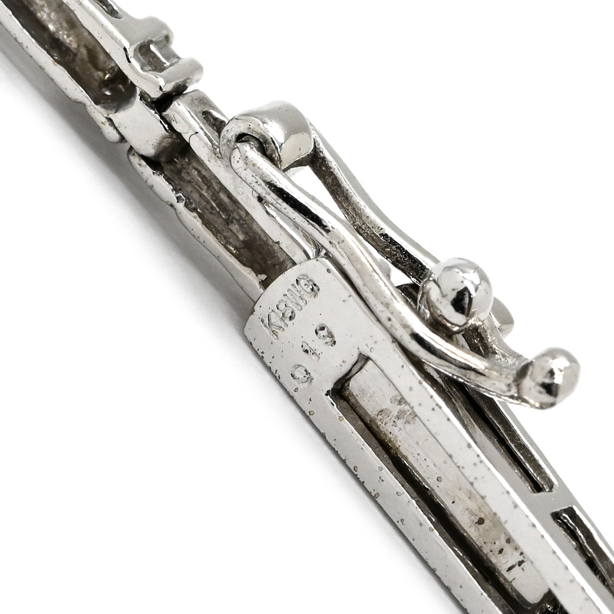 ノンブランド NON BRAND ラインブレス ホワイトゴールド K18WG