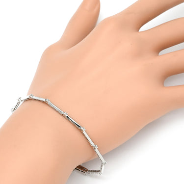 ノンブランド NON BRAND ラインブレス ホワイトゴールド K18WG ダイヤモンド ブレスレット 750 18K