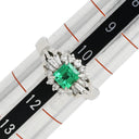 ノンブランド NON BRAND エメラルド ダイヤモンド リング プラチナシルバー Pt900 エメラルド ダイヤモンド リング 指輪 グリーン 緑 スクエア 11号