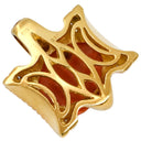 ノンブランド NON BRAND 珊瑚 ダイヤ イエローゴールド K18YG ダイヤモンド 珊瑚 ペンダントトップ 赤 サンゴ ダイヤモンド YG 750 ネックレストップ