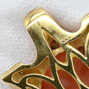 ノンブランド NON BRAND 珊瑚 ダイヤ イエローゴールド K18YG ダイヤモンド 珊瑚 ペンダントトップ 赤 サンゴ ダイヤモンド YG 750 ネックレストップ