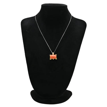 ノンブランド NON BRAND 珊瑚 ダイヤ イエローゴールド K18YG ダイヤモンド 珊瑚 ペンダントトップ 赤 サンゴ ダイヤモンド YG 750 ネックレストップ