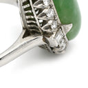 ノンブランド NON BRAND ヒスイ ダイヤリング プラチナシルバー Pt900 ヒスイ ダイヤモンド リング 指輪 翡翠 グリーン 10.5号