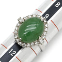 ノンブランド NON BRAND ヒスイ ダイヤリング プラチナシルバー Pt900 ヒスイ ダイヤモンド リング 指輪 翡翠 グリーン 10.5号