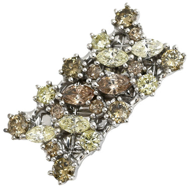 ノンブランド NON BRAND ブラウン イエロー ダイヤ ホワイトゴールド K18WG ダイヤモンド ペンダントトップ ネックレストップ