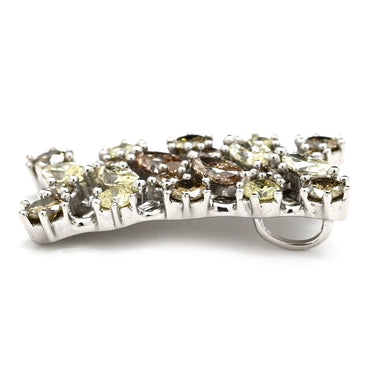 ノンブランド NON BRAND ブラウン イエロー ダイヤ ホワイトゴールド K18WG ダイヤモンド ペンダントトップ ネックレストップ