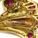 ノンブランド NON BRAND ルビー ダイヤリング イエローゴールド×レッド K18YG ダイヤモンド ルビー リング 指輪 Au750 18K 18金 11号