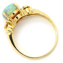 ノンブランド NON BRAND オパール ダイヤリング イエローゴールド K18YG オパール ダイヤモンド リング 指輪 10号