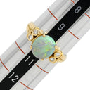 ノンブランド NON BRAND オパール ダイヤリング イエローゴールド K18YG オパール ダイヤモンド リング 指輪 10号